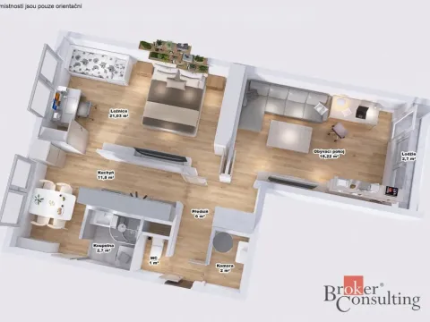 Prodej bytu 2+1, Černousy, 65 m2