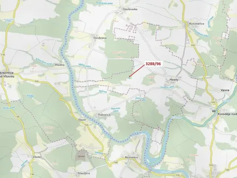 Dražba lesa, Hosty, 1630 m2