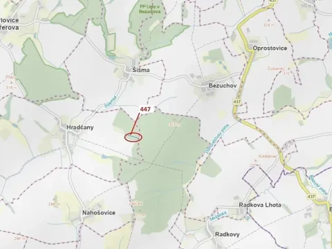 Dražba lesa, Hradčany-Kobeřice, 1989 m2