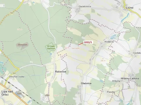 Dražba pole, Olešnice, 318 m2