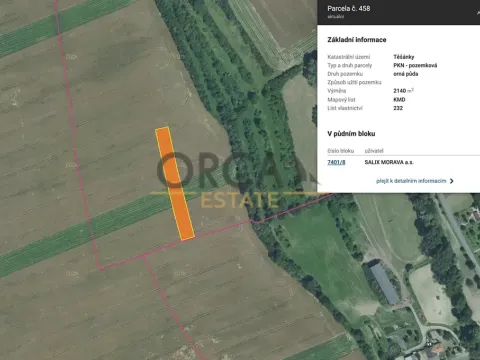 Prodej pole, Zdounky, 2140 m2
