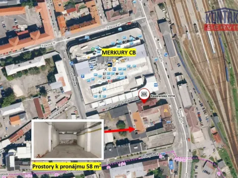 Pronájem obchodního prostoru, České Budějovice - České Budějovice 6, Kasárenská, 58 m2
