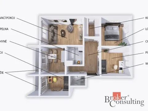 Prodej bytu 4+1, Hrušky, 84 m2