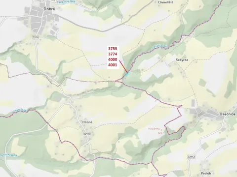 Dražba lesa, Osečnice, 1509 m2