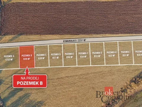Prodej pozemku pro bydlení, Úherce, 839 m2